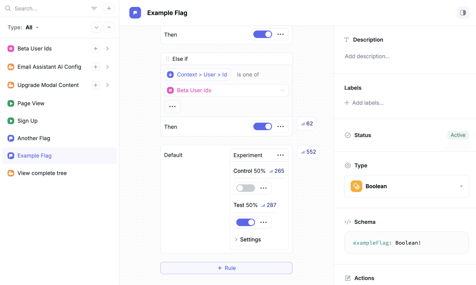 Embedding experiments directly in feature flags